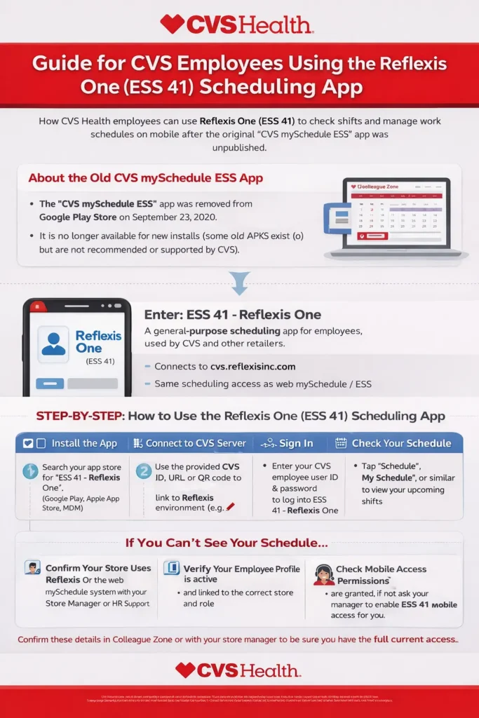 reflexis one to view schedule also known as ESS 41
